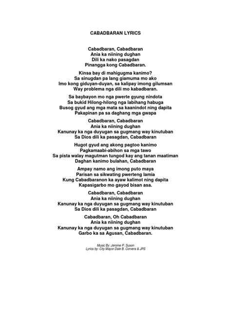 deped cabadbaran hymn lyrics|DepEd Cabadbaran City Division .